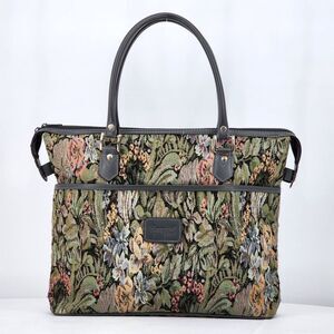 Hampshire Vintage Floral Plants Green Tapestry Weekender Tote Bag Flowers Leafy